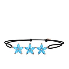 Markiz Yasemin Çiçeği Bileklik - Akuamarin 18 ayar rose altın bileklik #2x3a52