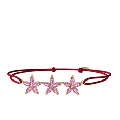 Markiz Yasemin Çiçeği Bileklik - Pembe kuvars 18 ayar altın bileklik #5ar08s