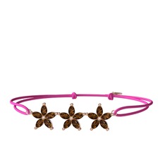 Dumanlı kuvars 18 ayar rose altın bileklik