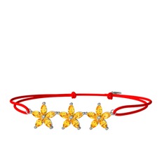 Markiz Yasemin Çiçeği Bileklik - Sitrin 925 ayar gümüş bileklik #9amga8