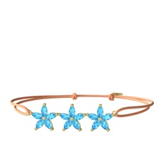 Markiz Yasemin Çiçeği Bileklik - Akuamarin 925 ayar altın kaplama gümüş bileklik #dqorri