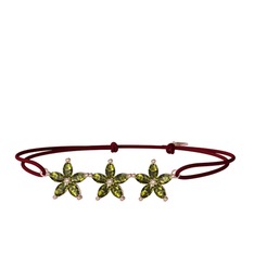 Peridot 925 ayar rose altın kaplama gümüş bileklik