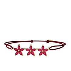 Rodolit garnet 925 ayar altın kaplama gümüş bileklik