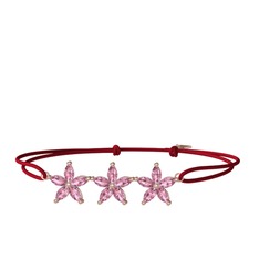 Pembe kuvars 14 ayar rose altın bileklik