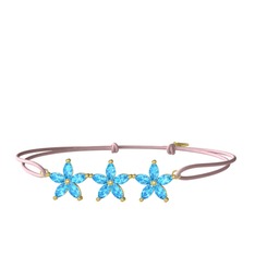 Markiz Yasemin Çiçeği Bileklik - Akuamarin 8 ayar altın bileklik #v9d1ek