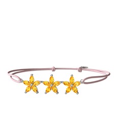 Markiz Yasemin Çiçeği Bileklik - Sitrin 18 ayar beyaz altın bileklik #wuk720