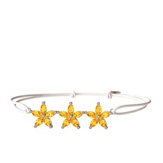 Sitrin 8 ayar beyaz altın bileklik