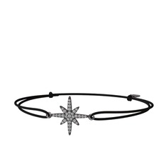 Kutup Yıldızı Bileklik - Swarovski 925 ayar siyah rodyum kaplama gümüş bileklik #12eoo9i