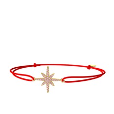 Kutup Yıldızı Bileklik - Pembe kuvars 14 ayar altın bileklik #13n12nj