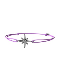 Kutup Yıldızı Bileklik - Swarovski 925 ayar siyah rodyum kaplama gümüş bileklik #14x07mf