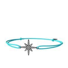Kutup Yıldızı Bileklik - Swarovski 925 ayar siyah rodyum kaplama gümüş bileklik #16xtosc