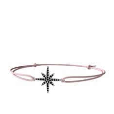 Kutup Yıldızı Bileklik - Siyah zirkon 8 ayar beyaz altın bileklik #1dxqjhb