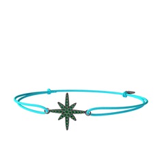 Kutup Yıldızı Bileklik - Yeşil kuvars 925 ayar siyah rodyum kaplama gümüş bileklik #1kh8qe0