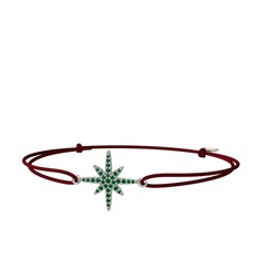 Kutup Yıldızı Bileklik - Yeşil kuvars 8 ayar beyaz altın bileklik #1kz8roy