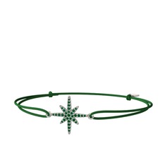 Kutup Yıldızı Bileklik - Yeşil kuvars 18 ayar beyaz altın bileklik #1l8k9fx