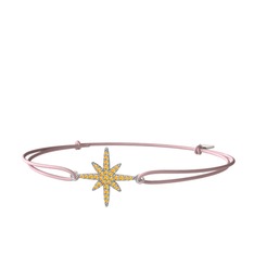 Kutup Yıldızı Bileklik - Sitrin 14 ayar beyaz altın bileklik #1lg8m4w