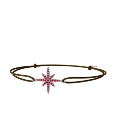 Kutup Yıldızı Bileklik - Rodolit garnet 14 ayar beyaz altın bileklik #1ntu4b0