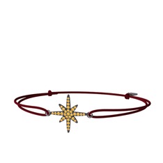 Kutup Yıldızı Bileklik - Sitrin 925 ayar siyah rodyum kaplama gümüş bileklik #1pj5tmu