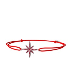Kutup Yıldızı Bileklik - Rodolit garnet 18 ayar beyaz altın bileklik #1qvhw8