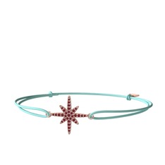 Kök yakut 925 ayar rose altın kaplama gümüş bileklik