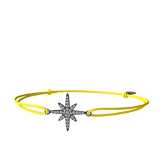 Kutup Yıldızı Bileklik - Swarovski 925 ayar siyah rodyum kaplama gümüş bileklik #1tz39re