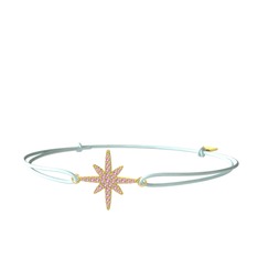 Kutup Yıldızı Bileklik - Pembe kuvars 8 ayar altın bileklik #1y5a1wc