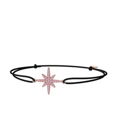 Kutup Yıldızı Bileklik - Pembe kuvars 925 ayar rose altın kaplama gümüş bileklik #5k42hm