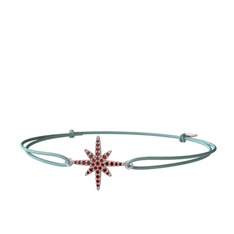Garnet 18 ayar beyaz altın bileklik