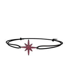 Kutup Yıldızı Bileklik - Rodolit garnet 925 ayar siyah rodyum kaplama gümüş bileklik #c1fprq