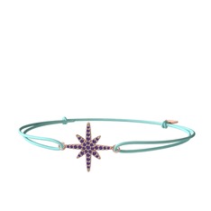 Ametist 925 ayar rose altın kaplama gümüş bileklik