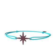 Kutup Yıldızı Bileklik - Kök yakut 925 ayar siyah rodyum kaplama gümüş bileklik #pxelva