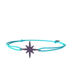 Kutup Yıldızı Bileklik - Ametist 925 ayar siyah rodyum kaplama gümüş bileklik #q3y3gs