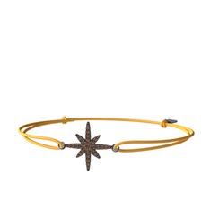 Kutup Yıldızı Bileklik - Dumanlı kuvars 925 ayar siyah rodyum kaplama gümüş bileklik #s99887