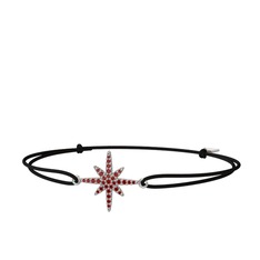 Garnet 18 ayar beyaz altın bileklik