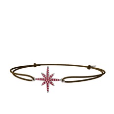 Rodolit garnet 18 ayar beyaz altın bileklik