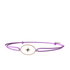 Amara Bileklik - Yeşil kuvars 14 ayar rose altın bileklik (Beyaz mineli) #11emeao