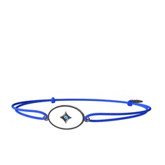 Amara Bileklik - Akuamarin 925 ayar siyah rodyum kaplama gümüş bileklik (Beyaz mineli) #11j0ekg