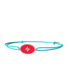 Amara Bileklik - Pırlanta 18 ayar rose altın bileklik (0.015 karat, kırmızı mineli) #13cbos2