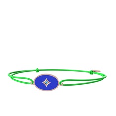 Akuamarin 18 ayar rose altın bileklik (Lacivert mineli)