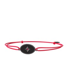 Amara Bileklik - Rodolit garnet 925 ayar siyah rodyum kaplama gümüş bileklik (Siyah mineli) #19h8yip