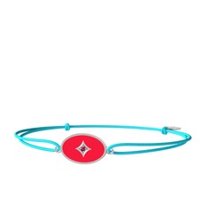 Rodolit garnet 14 ayar beyaz altın bileklik (Kırmızı mineli)