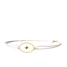 Amara Bileklik - Rodolit garnet 8 ayar altın bileklik (Beyaz mineli) #1gdlszg