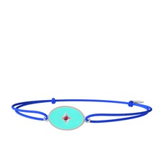 Amara Bileklik - Rodolit garnet 14 ayar beyaz altın bileklik (Turkuaz mineli) #1k6cx4i