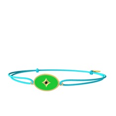 Siyah zirkon 925 ayar altın kaplama gümüş bileklik (Yeşil mineli)