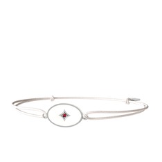 Garnet 925 ayar gümüş bileklik (Beyaz mineli)