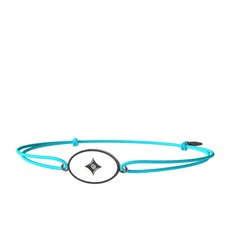 Amara Bileklik - Beyaz zirkon 925 ayar siyah rodyum kaplama gümüş bileklik (Beyaz mineli) #4ysbto