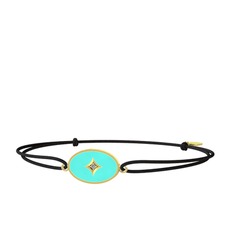 Beyaz zirkon 14 ayar altın bileklik (Turkuaz mineli)