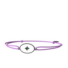 Amara Bileklik - Yeşil kuvars 925 ayar siyah rodyum kaplama gümüş bileklik (Beyaz mineli) #5aclx0