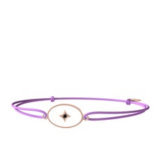 Siyah zirkon 18 ayar rose altın bileklik (Beyaz mineli)