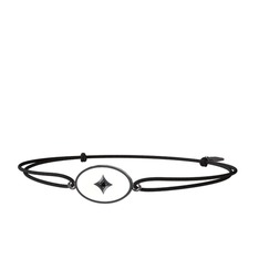 Amara Bileklik - Siyah zirkon 925 ayar siyah rodyum kaplama gümüş bileklik (Beyaz mineli) #7ya2er